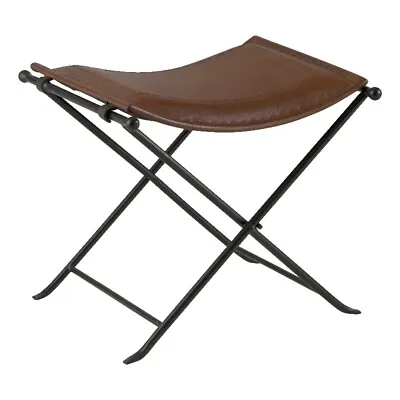 Billings Top Grain Leather Cinnamon Saddle Seat Accent Stool Bench • $102.70