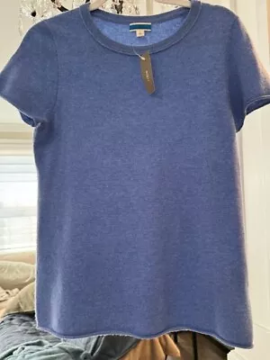 NWT J.Crew Short-sleeve Cashmere T-shirt In Heather Blue Sweater L • $52