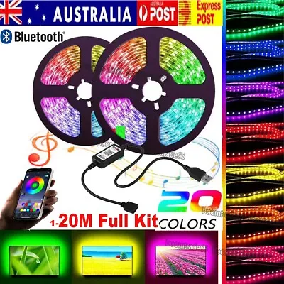 $2.36 • Buy 1-20M RGB LED Strip Lights 5050 5V USB Smart Phone Bluetooth Room Party Light AU