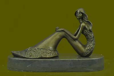 Bronze Sculpture Abstract Modern Art Mermaid Handcrafted Detailed Figurine Deal • $259