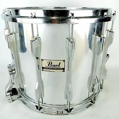 Pearl 12x14  Marching Percussion Snare Drum COW Chrome 12-Lug High-Tension Japan • $395