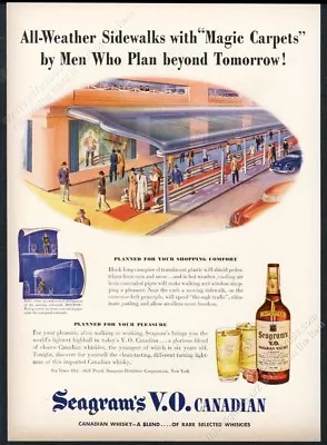 1946 Streamlined Future Moving Sidewalk Art Seagram's VO Whisky Vintage Print Ad • $29.97