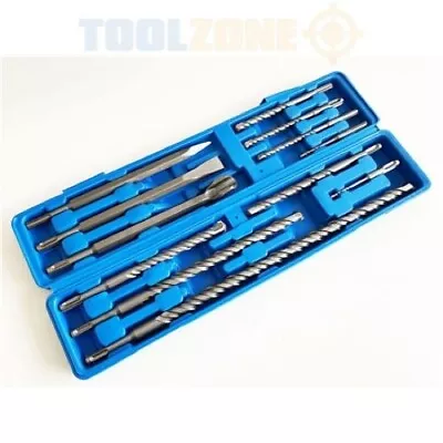 Long Sds Hammer Drill Bit Chisel Set Mixed Drills Chisels 12pc • £16.99