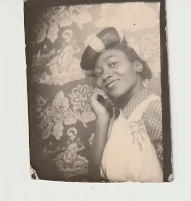 Vintage Photo Booth -  Pretty Young African-american Woman Fancy Hat • $24.95