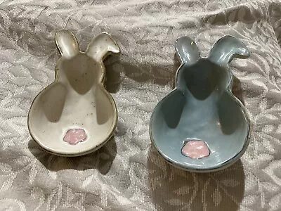 2 Mudpie Easter Bunny Trinket Tray Candy Dish Blue And White  5  Mud Pie • $15