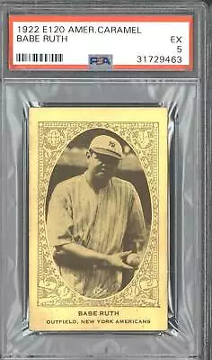 1922 E120 American Caramel Babe Ruth - PSA 5 • $88000