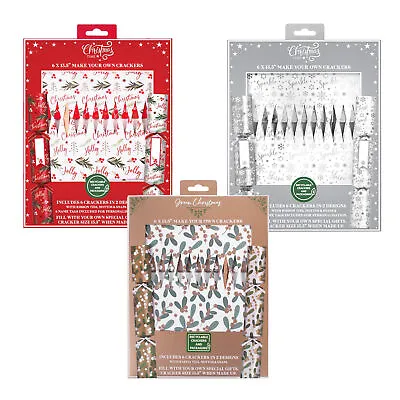 6 Pack Make Your Own Christmas Crackers 100% Recyclable - Choose Design • £7.13