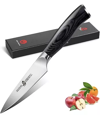 $21.59 • Buy Tuo Cutlery 4  Small Paring Kitchen Fruit Knife, Pakkawood Handle W/ Case -Black