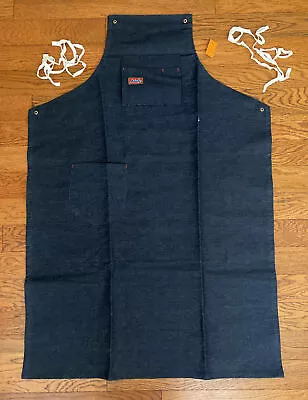 New NOS Vintage Male Brand Cotton Denim Shop Work Apron Industrial Bib Mechanic  • $31.49