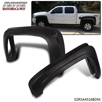 Fit For 2007-2013 Chevy Silverado 1500 Fender Flares Crew Cab 5.8' Bed Black Set • $69.85