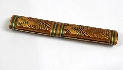 19th Century Geometric Pattern Straw Marquetry Case • $91.97