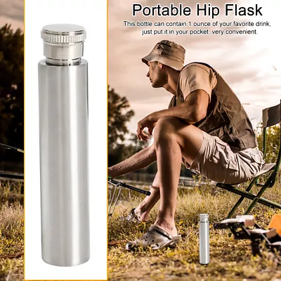 Men Drinking Wine Bottle Portable Hip Flask Fishing Mini Stainless Steel • £7.15