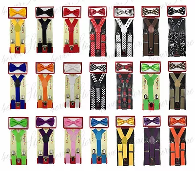 $8.95 • Buy Suspender And Bow Tie Set For Baby Toddler Kids Boys Girls Child (USA Seller)