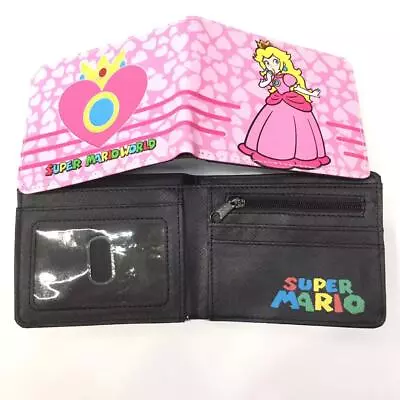 SUPER MARIO WORLD Peach PU Leather Wallet With Card Holder Bi-Fold Purse Wallets • $8.77