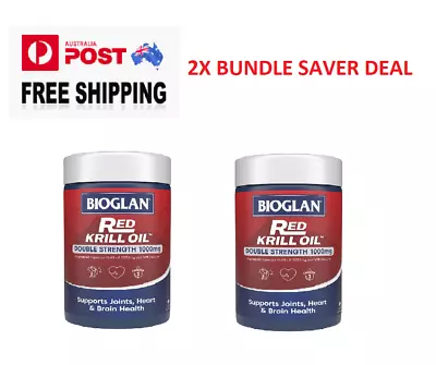 Bioglan Red Krill Oil Double Strength 1000 Mg 60 Capsules X2 | BUNDLE SAVER DEAL • $69.74