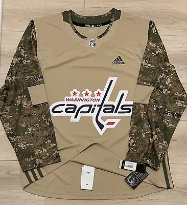 NEW Authentic Adidas Washington Capitals Military Appreciation Camo Jersey Sz 56 • $143.99