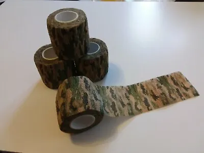 Army Woodland/Grass Self Adhesive Camo Gun Wrap Rifle Hunting Camouflage Tape • £11.99