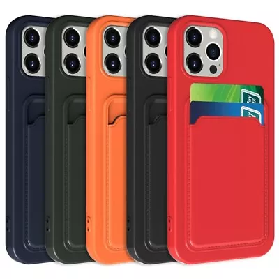 Case For Apple IPhone 15 14 13 12 11 Pro Max XR X 8 Card Holder Slot Phone Cover • £3.99