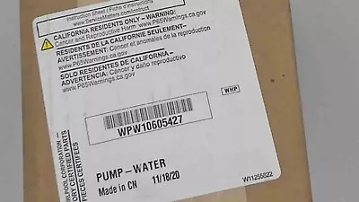 BRAND NEW OEM Whirlpool WPW10605427 Front Load Washer Water Pump FB-004 APS • $49.99