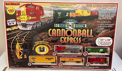 Bachmann Ho Scale E-Z Track Cannonball Express Santa Fe Diesel Train Set #00625 • $102.34