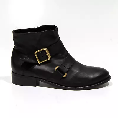 MARTA JONSSON Ankle Boots Black Leather Womens UK 8 • £39.99