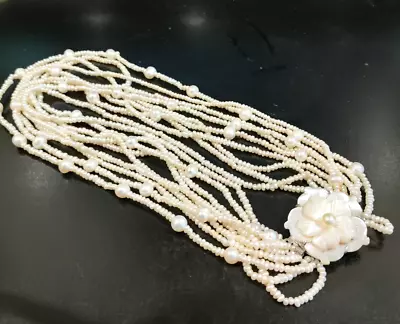Vintage Cultured Pearl Chocker Necklace 9 Strands • $125