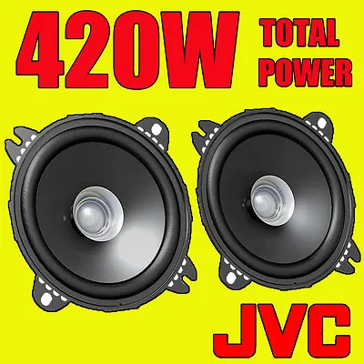 JVC 420W TOTAL 4 INCH 10cm DUAL-CONE CAR DOOR/SHELF COAXIAL SPEAKERS -EX-DEMO • £14.49