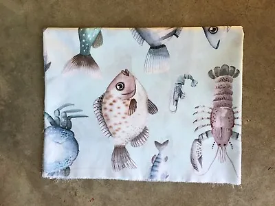 Fish Lobster Crab Marine Ocean Seafood 140cm Wide Half Metre  Fabric  -23b • $9.95