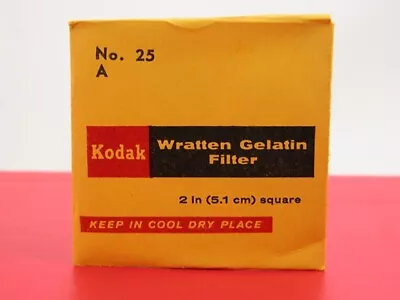 $11.99 • Buy Kodak WRATTEN #25  FILTER GEL 2X2   Filter For Black & White Contrast