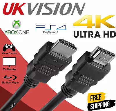 Heavy Duty 4K HDMI 2.0 Extra Long Cable High Speed Lead Smart HD 3D TV 1m 2m 3m • £13.99
