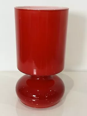 Ikea Retro Vintage Red Lykta Glass Scandi Mushroom Table Side Lamp Handblown GC • £28.99