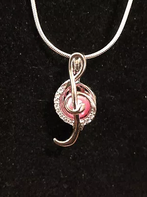 Music Note Pearl Cage Pendant Locket - With FREE Random Pearl Or Gemstone • $5
