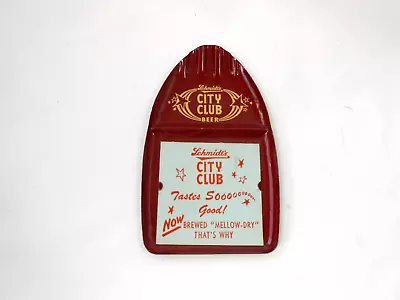 Vintage Schmidt's City Club Beer Tip Tray With Removable Blotter • $14.99