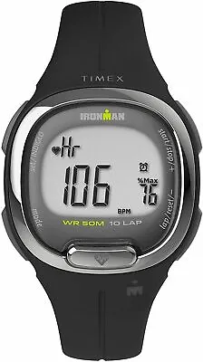 Timex TW5M40500 Transit Watch Activity Tracking With Heart Rate Black Resin • $44.80