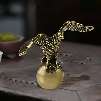 Small Eagle Statue Crafts Animal Sculpture Ornament Copper Figurine Antique For • £7.21