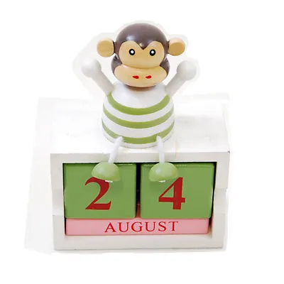 £6.83 • Buy New Wooden Animal Calendar Block Monkey