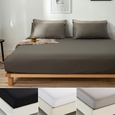 $12.72 • Buy 1000TC Deep Fitted Bed Sheet Pillowcase Set Ultra Soft /Double/Queen/King Cover