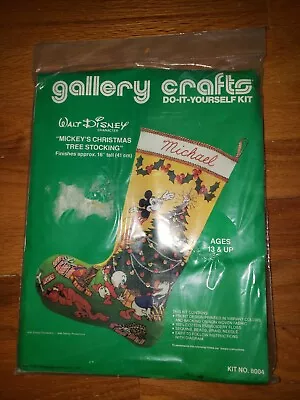 Vintage Gallery Crafts Mickey’s Christmas Tree Stocking Embroidery Kit 8004 • $27.89