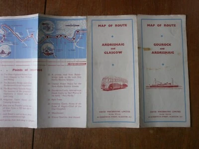 £1.50 • Buy MacBrayne Ferry Map Of Route-Gourock & Ardrishaig