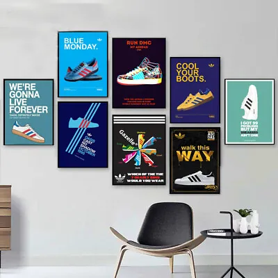 £4.89 • Buy Vintage Retro Old Adidas Casual Trainers Sport Print Poster Wall Art Picture A4+