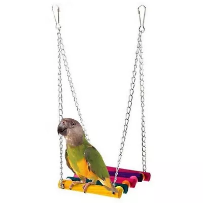 Pet Bird Parrot Parakeet Budgie Cockatiel Cage Hammock Swing Toys Hanging Toy • £4.99