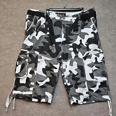 Galaxy By Harvic Mens Camo Cargo Shorts Belted Size 40  • $15.43