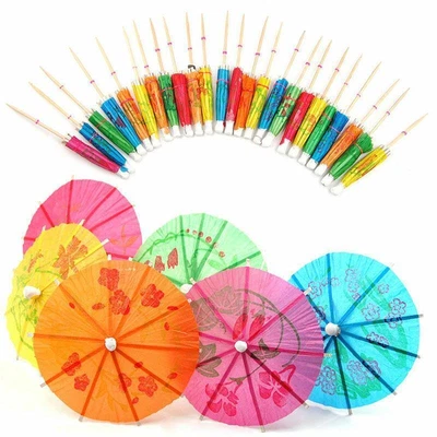 £5.49 • Buy 100Pcs Summer Party Cocktail Drink Paper Umbrella Parasol Decoration Sticks UK
