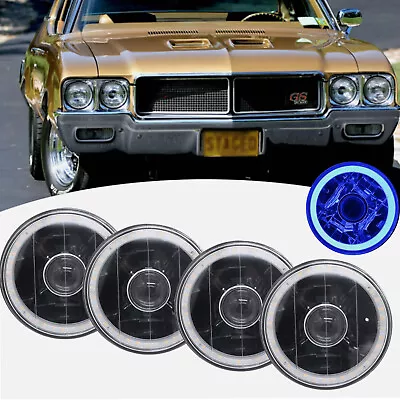 For Buick GS 455 1970-1972 Round 4pcs 5-3/4 5.75 Inch LED Halo Headlights Beam • $45.69