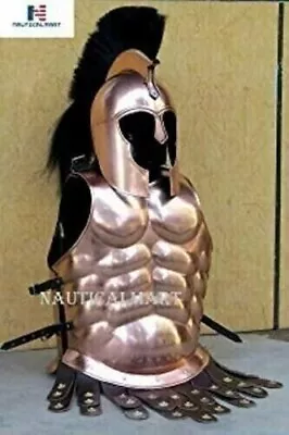 Muscles Armor Medieval Jacket Leather Strap Copper Roman Halloween Costume Gift • $217.55