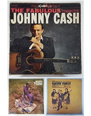Johnny Cash Maybelle Carter Family 33RPM Vinyl Record Album Collection Lot Of 3 • $18.95