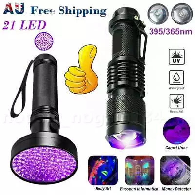 365NM/395NM UV Ultra Violet LED Flashlight Blacklight Inspection Torch Light AU • $15.89