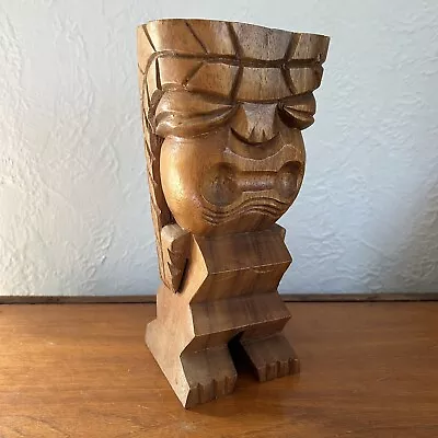 Tiki God 10” Wooden Alii Of Hawaii Hand Carved Vintage Mid Century Bar. EB • $27