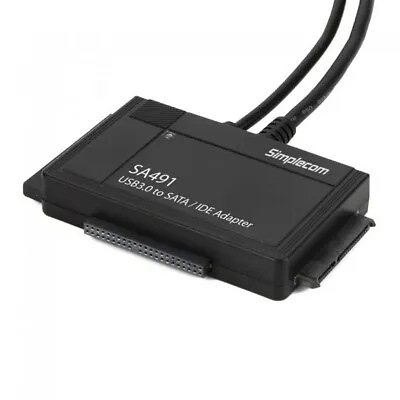 $49.30 • Buy Simplecom 3-In-1 USB3.0 To 2.5 , 3.5  & 5.25  SATA/IDE Adapter With Power Supply