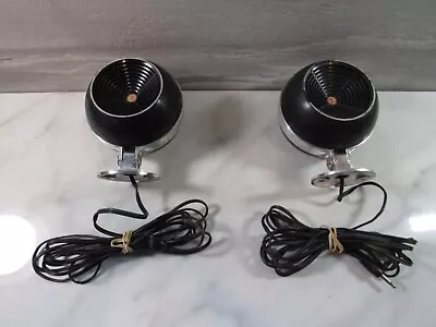 Vintage SparkOmatic Black Orb Round Speakers Set Of 2 Rat Rod  Japan • $19.95